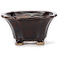 Square brown bonsai pot by Seto - 90 x 90 x 45 mm