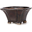 Square brown bonsai pot by Seto - 90 x 90 x 45 mm