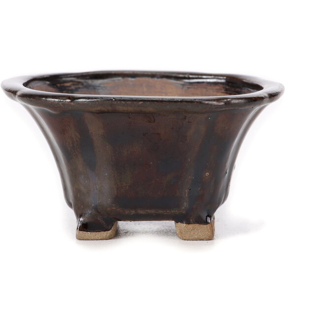 Maceta de bonsái cuadrada marrón de Seto - 90 x 90 x 45 mm