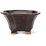 Pot à bonsaï carré marron par Seto - 90 x 90 x 45 mm