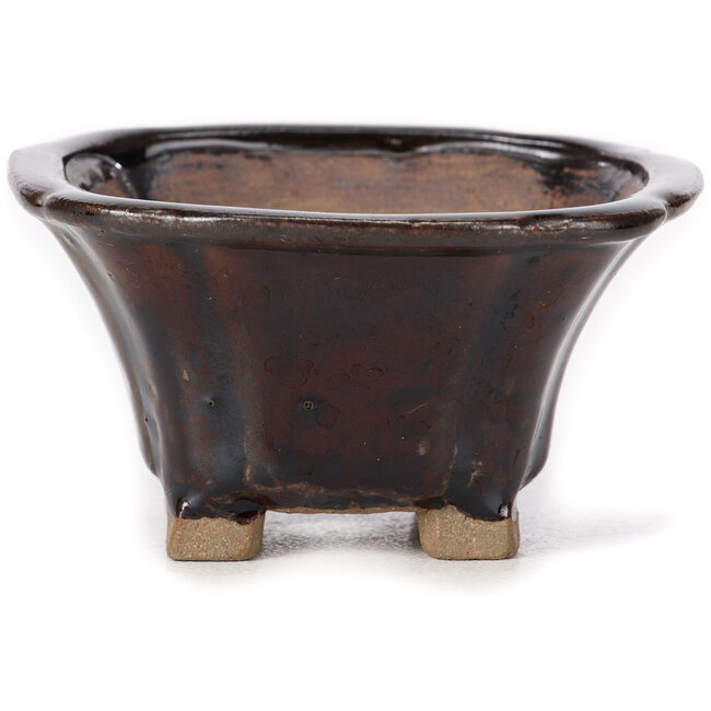 Pot à bonsaï carré marron par Seto - 90 x 90 x 45 mm