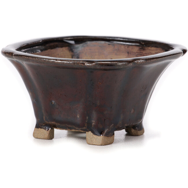 Square brown bonsai pot by Seto - 90 x 90 x 45 mm