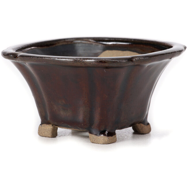 Pot à bonsaï carré marron par Seto - 90 x 90 x 45 mm