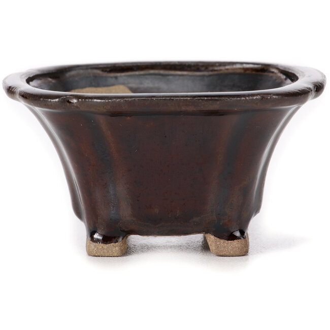 Pot à bonsaï carré marron par Seto - 90 x 90 x 45 mm