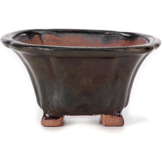 Seto Maceta de bonsái marrón cuadrada de 90 mm de Seto, Japón