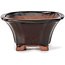 Pot à bonsaï carré marron par Seto - 90 x 90 x 45 mm