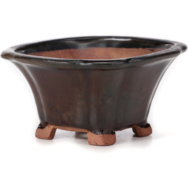 Pot à bonsaï carré marron par Seto - 90 x 90 x 45 mm