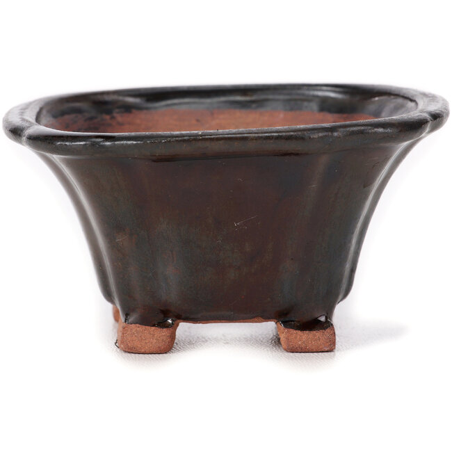 Maceta de bonsái cuadrada marrón de Seto - 90 x 90 x 45 mm