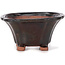 Pot à bonsaï carré marron par Seto - 90 x 90 x 45 mm