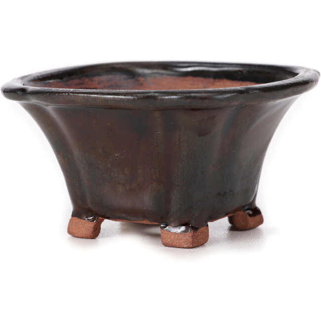 Pot à bonsaï carré marron par Seto - 90 x 90 x 45 mm