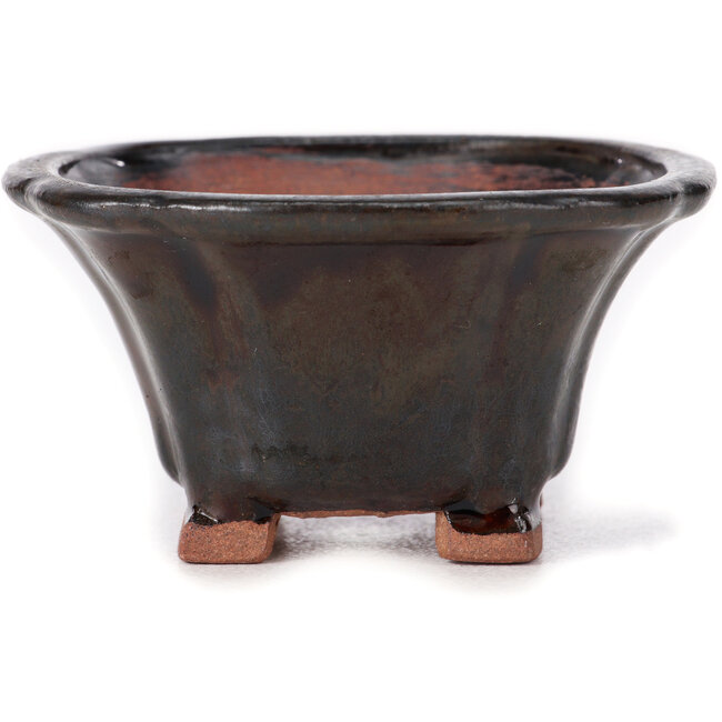 Maceta de bonsái cuadrada marrón de Seto - 90 x 90 x 45 mm