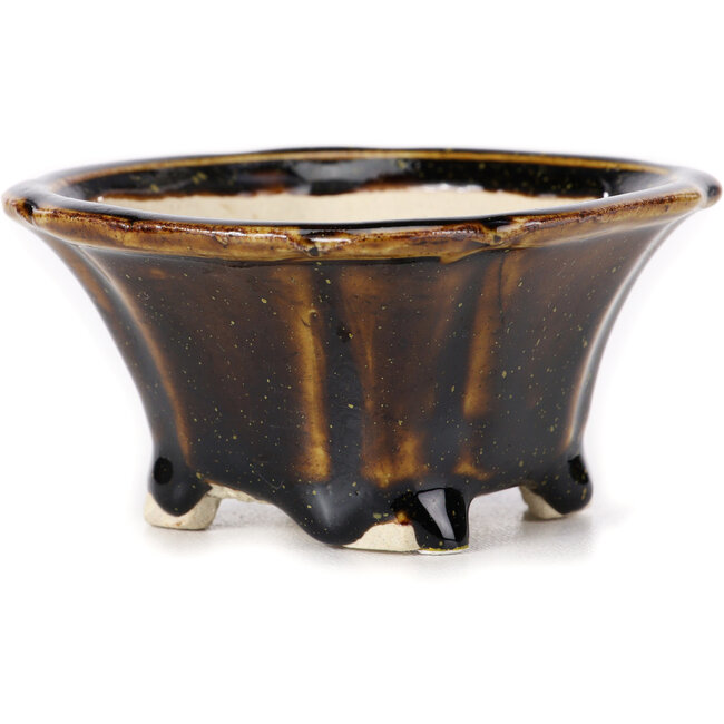 Square brown bonsai pot by Seto - 90 x 90 x 45 mm