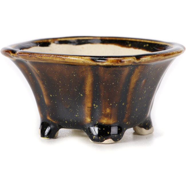 Vierkante bruine bonsaipot van Seto - 90 x 90 x 45 mm