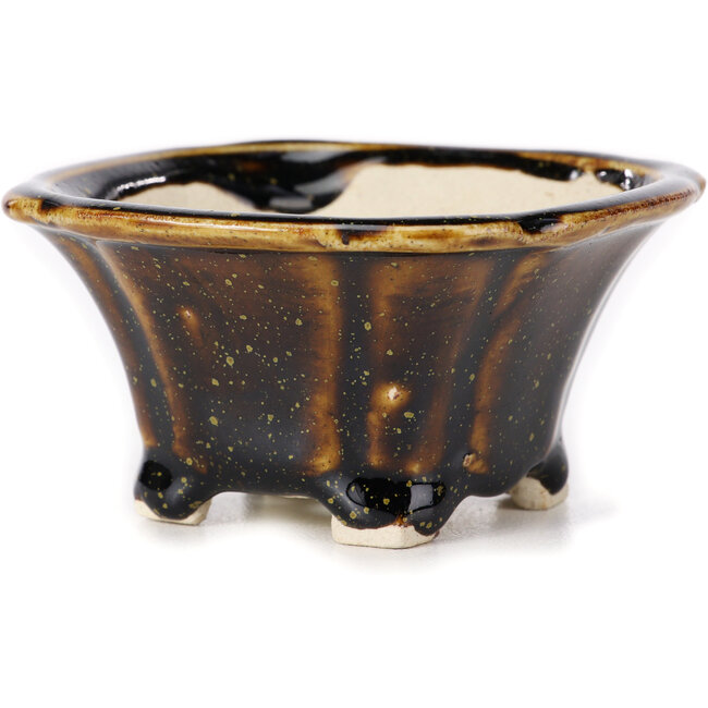 Pot à bonsaï carré marron par Seto - 90 x 90 x 45 mm