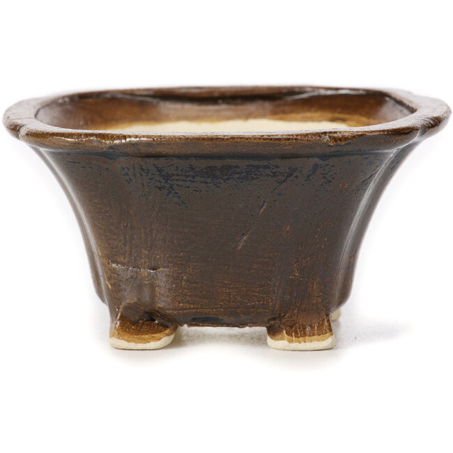 Maceta de bonsái cuadrada marrón de Seto - 90 x 90 x 45 mm
