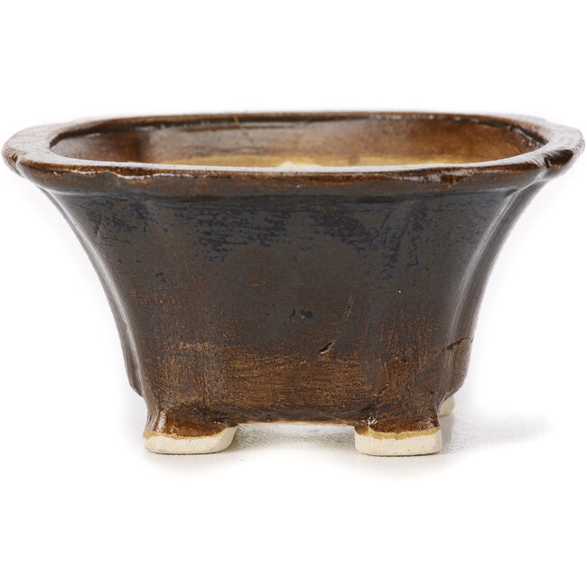 Maceta de bonsái cuadrada marrón de Seto - 90 x 90 x 45 mm