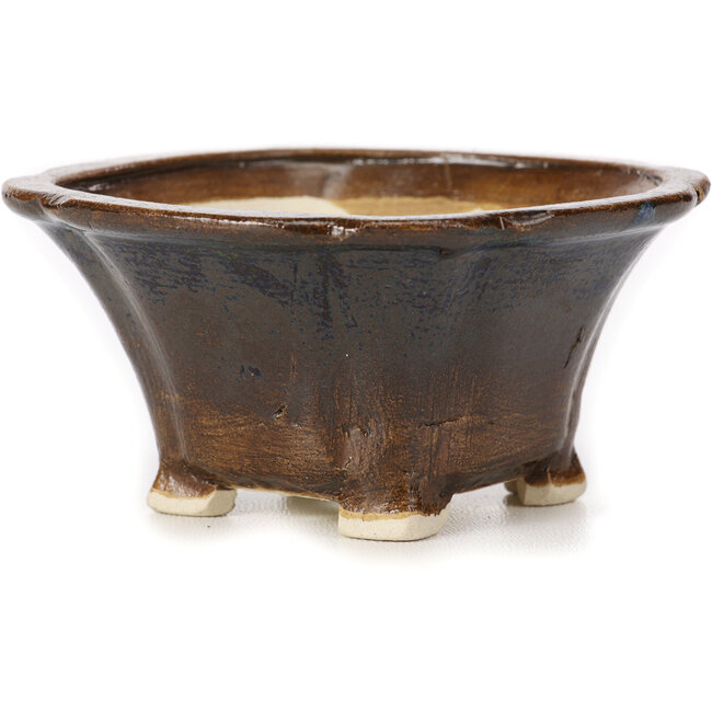 Square brown bonsai pot by Seto - 90 x 90 x 45 mm