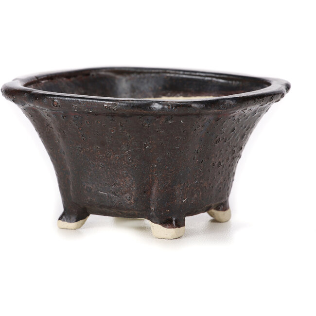 Square brown bonsai pot by Seto - 90 x 90 x 45 mm