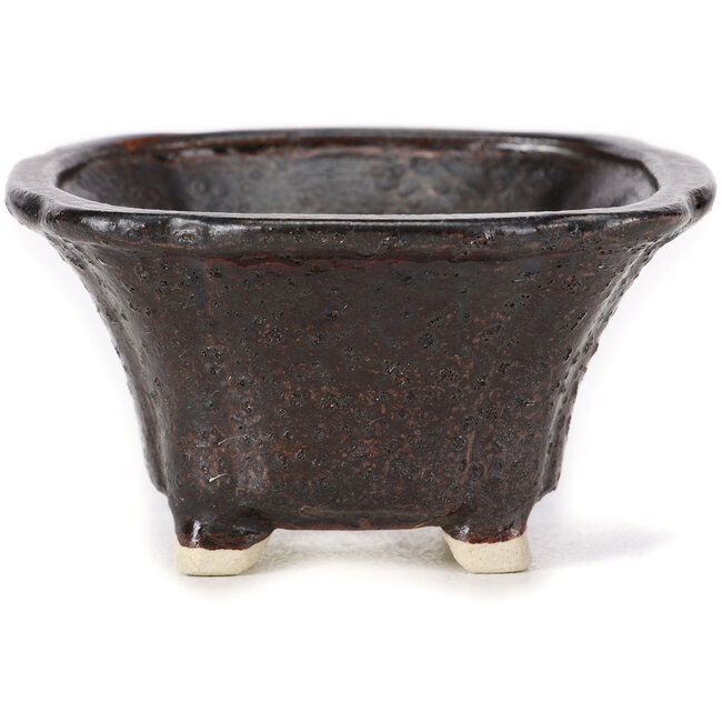 Pot à bonsaï carré marron par Seto - 90 x 90 x 45 mm