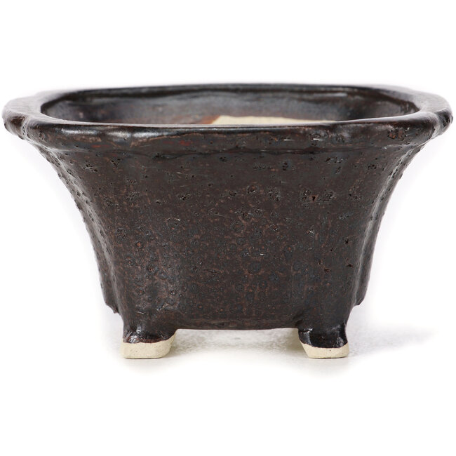 Pot à bonsaï carré marron par Seto - 90 x 90 x 45 mm