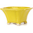 Pot à bonsaï carré jaune par Seto - 90 x 90 x 45 mm