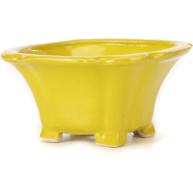 Vierkante gele bonsaipot van Seto - 90 x 90 x 45 mm