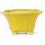 Pot à bonsaï carré jaune par Seto - 90 x 90 x 50 mm