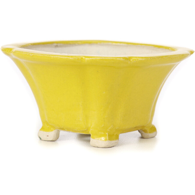 Pot à bonsaï carré jaune par Seto - 95 x 95 x 50 mm
