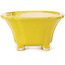 Square yellow bonsai pot by Seto - 90 x 90 x 50 mm