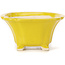 Square yellow bonsai pot by Seto - 90 x 90 x 50 mm