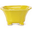 Pot à bonsaï carré jaune par Seto - 90 x 90 x 45 mm
