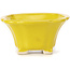 Vaso bonsai quadrato giallo di Seto - 90 x 90 x 45 mm