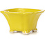 Vaso bonsai quadrato giallo di Seto - 90 x 90 x 45 mm