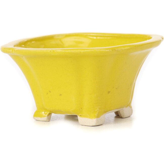 Vierkante gele bonsaipot van Seto - 90 x 90 x 50 mm