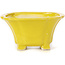 Square yellow bonsai pot by Seto - 90 x 90 x 45 mm