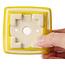Quadratische gelbe Bonsaischale von Seto - 80 x 80 x 50 mm