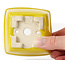 Quadratische gelbe Bonsaischale von Seto - 85 x 85 x 50 mm