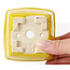 Quadratische gelbe Bonsaischale von Seto - 85 x 80 x 50 mm