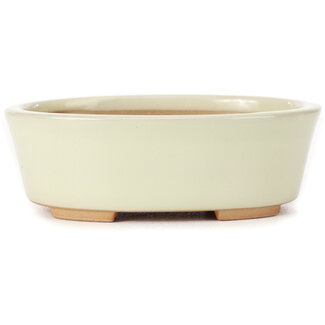  Bunzan Maceta de bonsái blanca ovalada de 130 mm de Bunzan (Seto), Seto, Japón