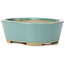 Oval blue bonsai pot by Bunzan (Seto) - 130 x 100 x 45 mm