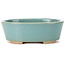 Oval blue bonsai pot by Bunzan (Seto) - 130 x 100 x 45 mm