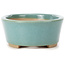 Oval blue bonsai pot by Bunzan (Seto) - 130 x 100 x 45 mm