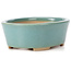 Oval blue bonsai pot by Bunzan (Seto) - 130 x 100 x 45 mm