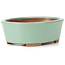 Pot à bonsaï ovale bleu par Bunzan (Seto) - 130 x 100 x 45 mm