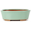 Vaso bonsai ovale blu di Bunzan (Seto) - 130 x 100 x 45 mm