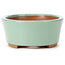 Vaso bonsai ovale blu di Bunzan (Seto) - 130 x 100 x 45 mm