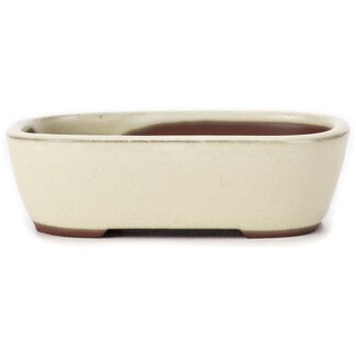  Bunzan 115 mm rectangular white bonsai pot by Bunzan (Seto), Seto, Japan
