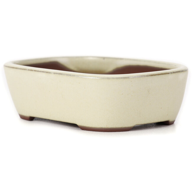 Pot à bonsaï rectangulaire blanc par Bunzan (Seto) - 115 x 85 x 35 mm