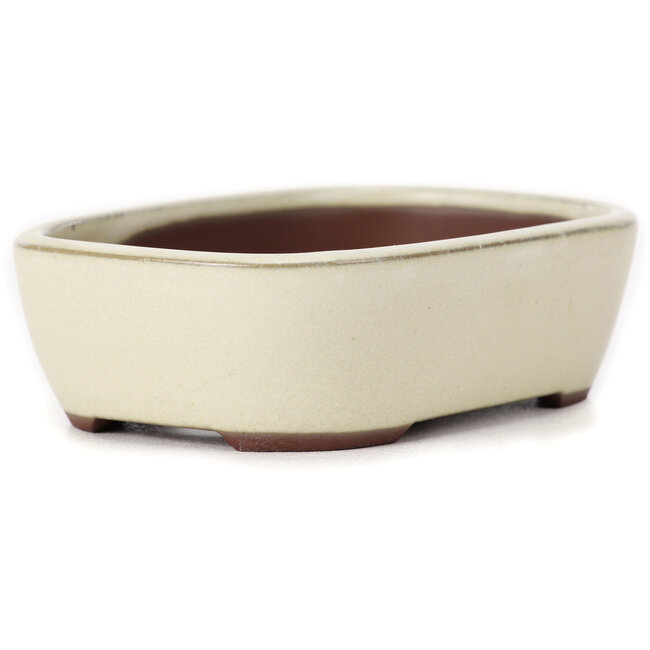 Pot à bonsaï rectangulaire blanc par Bunzan (Seto) - 115 x 85 x 35 mm