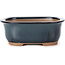 Rectangular blue bonsai pot by Bunzan (Seto) - 130 x 105 x 50 mm